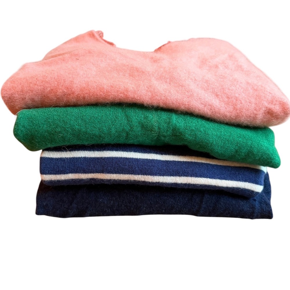Cashmere Preppy Sweater Lot 4 Bundle Crafter Cutter Fabric Repurpose Sewing DIY
